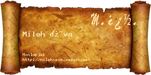 Mileh Éva névjegykártya